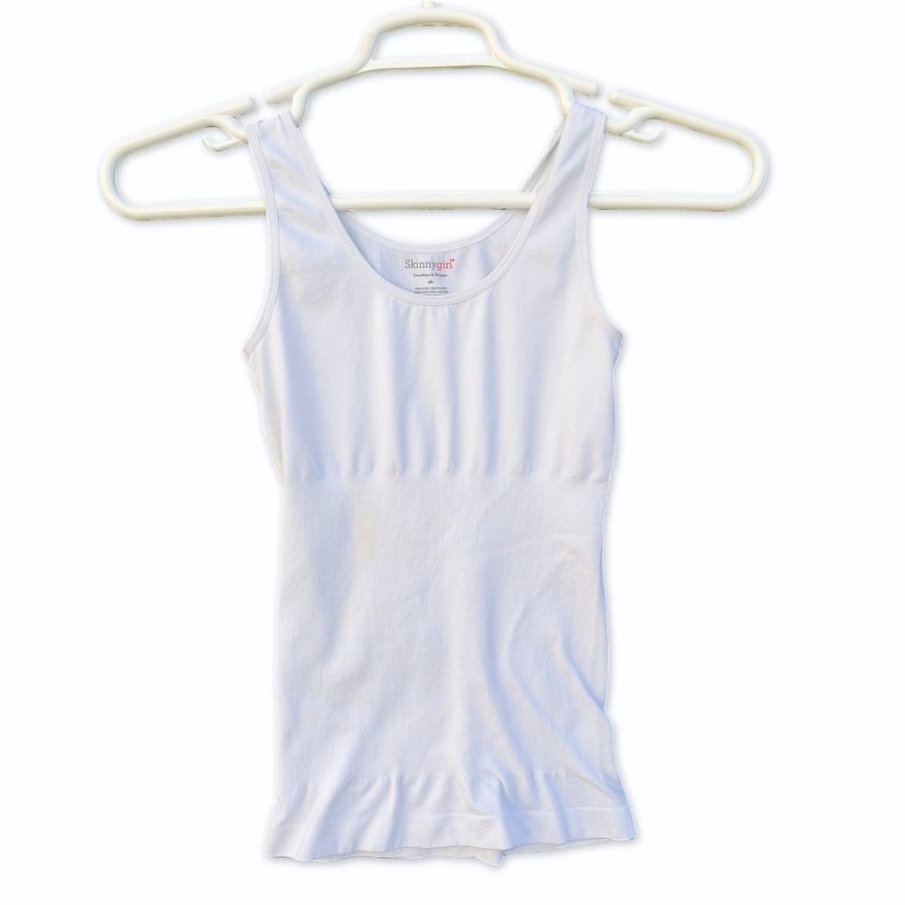 Skinnygirl Shaper Tank Women Medium White Smoothing Seamless Camisole Shapewear